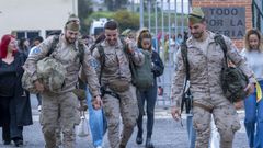  Vista de la llegada del contingente formado por cien militares que aterriz� el 21 de marzo por la tarde a Melilla desde la base a�rea de Torrej�n de Ardoz (Madrid), tras haber sido evacuados de Irak a ra�z de la guerra en Ir�n.