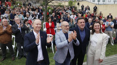 Rafa Villarino, Valentín González Formoso, Paco Rodríguez y Natalia González, este sábado en As Burgas, en Ourense