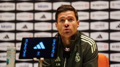 Xabi Alonso, t�cnico del Real Madrid, en la rueda de prensa previa de la final de la Supercopa de Espa�a