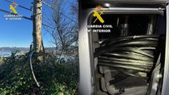 Im�genes de los da�os causados y de parte del material sustra�do que fue encontrado en un veh�culo