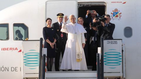 El papa aterriza en Gran Canaria para seguir su visita en Espa�a