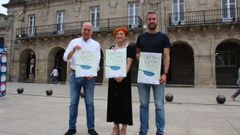 De izquierda a derecha, Rub�n Arroxo, Maite Ferreiro y Jacobo Garc�a presentan el XVIII Concurso de Tapas de Lugo