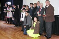 Los galardonados se hicieron una foto de familia tras el acto. 