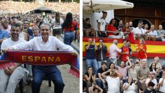 El alcalde de Vigo, Abel Caballero, en Castrelos (a la izquierda) y la vicepresidenta de la Diputaci�n, Luisa S�nchez, en la Praza da Estrela (a la derecha).