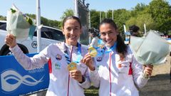 Tania Fern�ndez y Tania �lvarez, con sus medallas de oro en el Mundial del 2025 en G�or (Hungr�a).