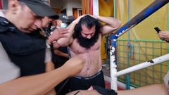 Jos� Adolfo Mac�as, alias Fito, durante su traslado al centro de m�xima seguridad La Roca, en Guayaquil, a mediados de agosto de 2023