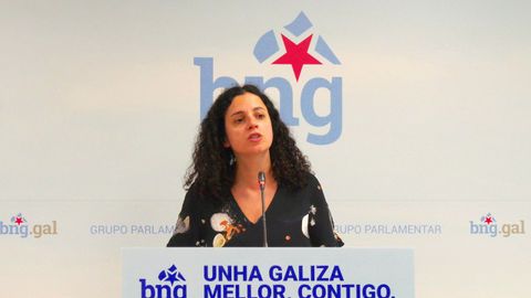 Noa Presas, esta ma�ana en la sede del BNG