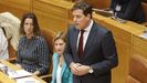 Lara Mndez, Elena Espinosa y Jos Ramn Gmez Besteiro, en el Parlamento gallego.