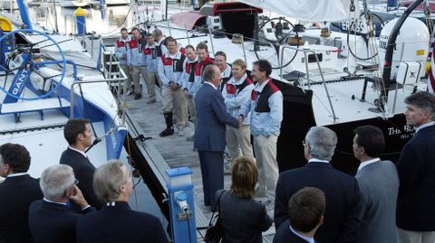 EN LA VOLVO OCEAN RACE EN SANXENXO EN EL 2005