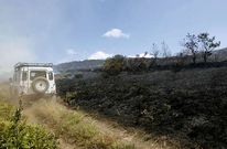 El fuego calcin� todo monte raso de las parroquias de Senra y Camba en Rodeiro.