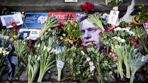 Homenajes a Navalni en Copenhague.