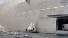 Un velero�choca contra el yate A en la r�a de Vigo