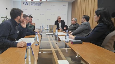 Portavoces de tres plataformas vecinales de Caldas se reunieron en el Parlamento de Galicia con diputados del PPdeG