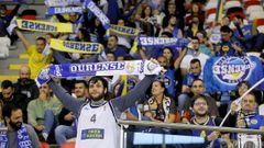 Aficionados del COB en el partido de la primera vuelta ante el Leyma B�squet Coru�a el 23 de octubre del 2022 en el polideportivo de Riazor.