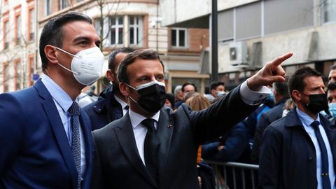 S�nchez y Macron, durante la cumbre bilateral en la ciudad francesa de Montauban
