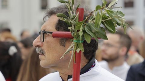 Durante la emblem�tica procesi�n de la Borriquilla en A Coru�a se realiz� la bendici�n de los ramos