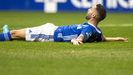 Borja Bastn reclama una accin dentro del rea durante el Real Oviedo - Real Sociedad B