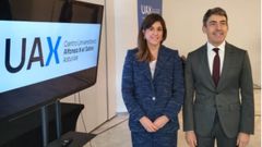 La decana de la Facultad de Ciencias Biom�dicas y de la Salud y directora del �rea One Health, Aida Su�rez y ell consejero delegado del Grupo Educativo UAX, Domingo Mir�n en Oviedo