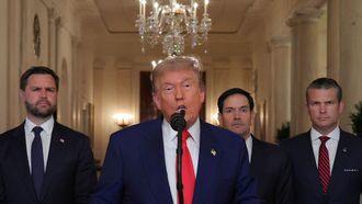 Trump, durante la comparecencia en la que anunci los ataques contra Irn