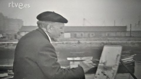 Nicanor Pi�ole, en un fotograma del programa��Con acento� dedicado a Asturias en 1969