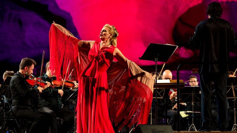 La sorpano, Ainhoa Arteta, en uno de sus conciertos