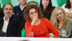 La exvicepresidenta primera del Gobierno y candidata por el PSOE andaluz a la Junta, Mar�a Jes�s Montero, durante la reuni�n del comit� director auton�mico del partido.