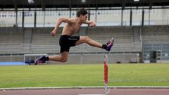 Mauro Segu�n, durante un entrenamiento.