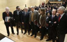 Autoridades y conferenciantes, al inicio de la jornada sobre �O futuro das provincias�. 