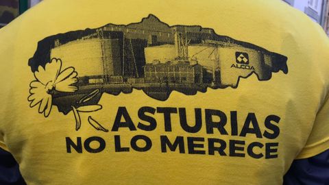 Protesta de los trabajadores de Alcoa en  Castropol