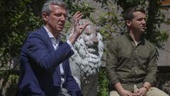 Alfonso Rueda, esta ma�ana en un encuentro con Novas Xeraci�ns en Santiago.