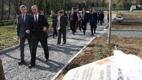 Canzos, en una visita de Rueda al municipio.