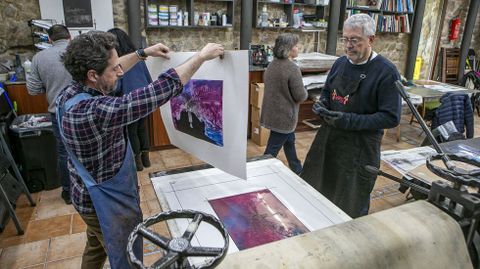 Taller de litograbado en el Museo do Gravado de Artes