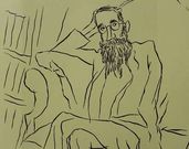 Valle-Incl�n, en una de las 29 caricaturas realizadas por el dibujante Siro.