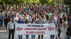 Movilización educativa la tarde de este jueves en la Alameda de Noia.