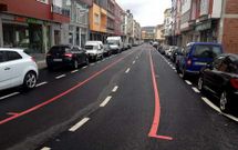 La calle Antonio V�zquez Mouzo ya tiene nueva se�alizaci�n despu�s del reasfaltado.