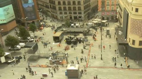 La plaza de Callao, a las 14.03 de este jueves, 19 de junio