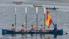 Equipo infantil del Club Remo Rianxo, que se convirti� en campe�n de Espa�a de bateles
