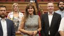 Borrs recibe al presidente del Parlamento del estado federado de Berln, Dennis Buchner (der), y otros diputados de la delegacin berlinesa en Barcelona este martes