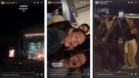 Laura Escanes comparti con sus seguidores en Instagram algunos de los momentos del concierto de La oreja de Van Gogh en el Recorda Fest