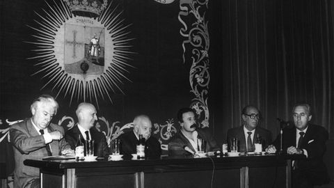 De izquierda a derecha: Juan Benito Arg�elles, Jean Tracewski, Luis Sela Sampil, Juan Cueto Alas, Teodoro L�pez Cuesta y Frank Men�ndez