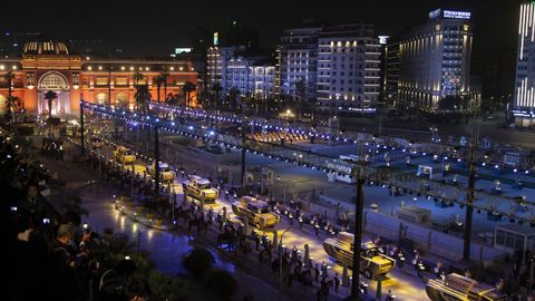 Las inmediaciones del Museo Egiocio y la plaza Tahrir permanecieron cerradas a tráfico y peatones.