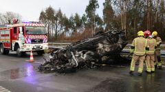 Accidente con tres heridos en la AP-9