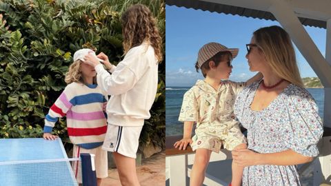 A la izquierda, una imagen de la colecci�n de The New Society; a la derecha, algunas de sus prendas a conjunto en este look de @jenniferneyt