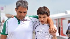 Juan Pablo Montoya con su hijo