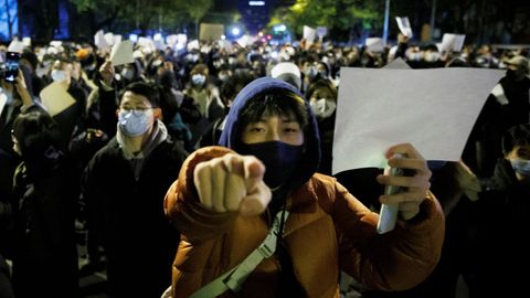 Protestas en Pekn, el pasado 27 de noviembre.