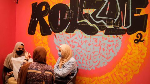 Mujeres en el barrio de Giza, en El Cairo, Egipto
