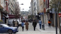Imagen de la calle peatonal de Boiro, concello que lleva siete d�as sin registrar ning�n contagiado