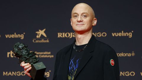 El productor y m�sico franc�s Kangding Ray tras recibir el goya a la mejor m�sica Original por su trabajo en �Sir�t�.