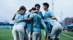 Los jugadores del Celta Fortuna, celebrando un gol en Bala�dos.
