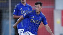 Alberto Reina, durante el amistoso del Real Oviedo ante el Getafe
